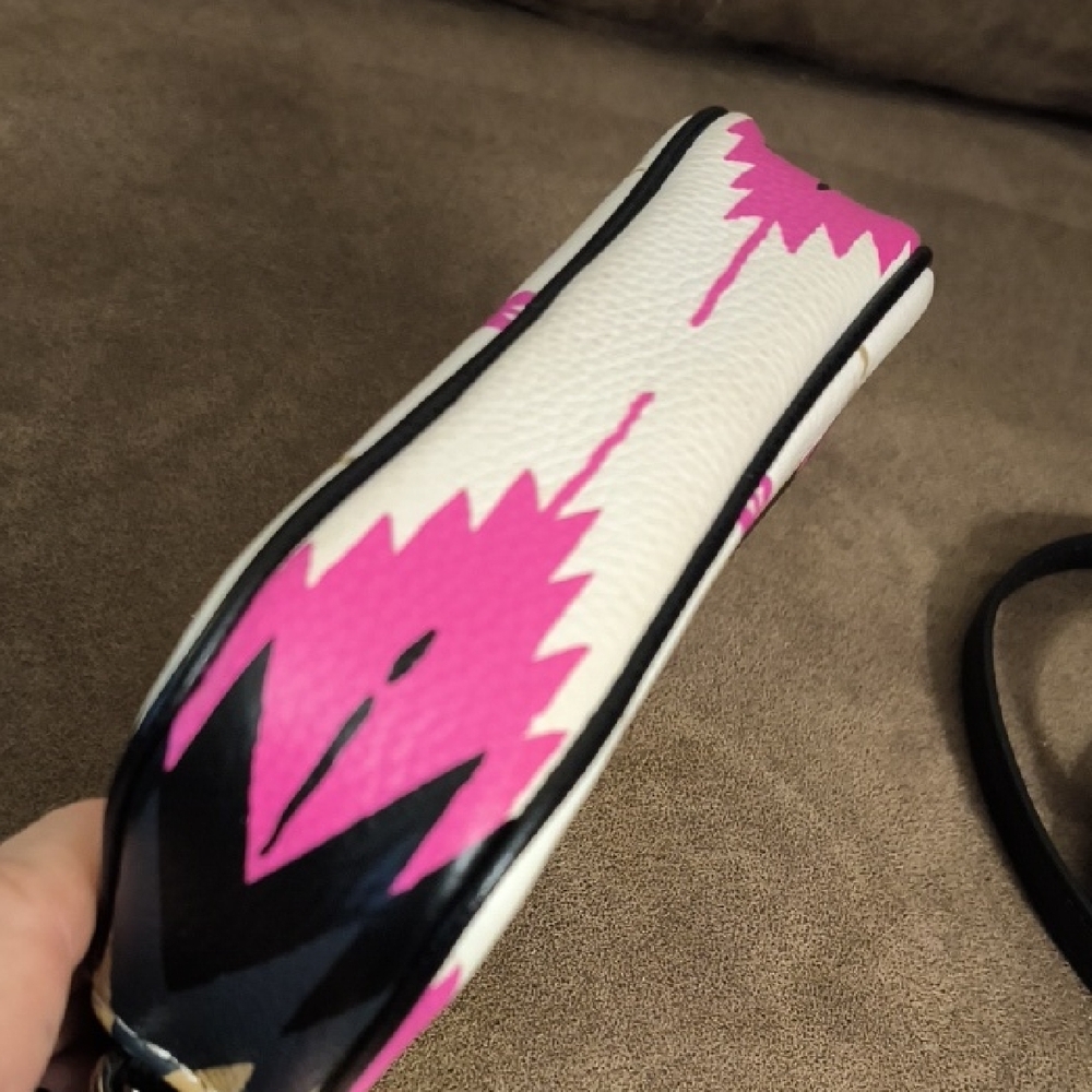 Coach Hawk Feathers Pink, Yellow, Tan and Black Crossbody Bag - Picture 6 of 12